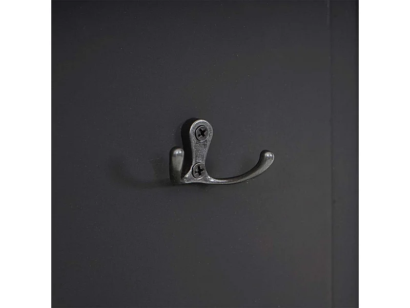 2x garderobe murale, étagère / vestiaire / planche à crochets, 109x28x4cm - gris foncé