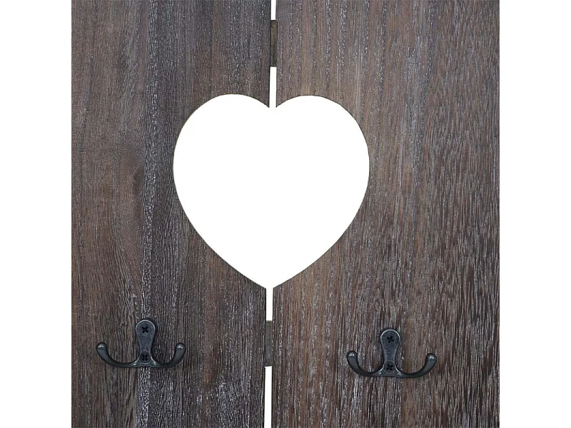 Portemanteau mural HWC-C89, HOME, 8 crochets, 91x60cm - brun shabby