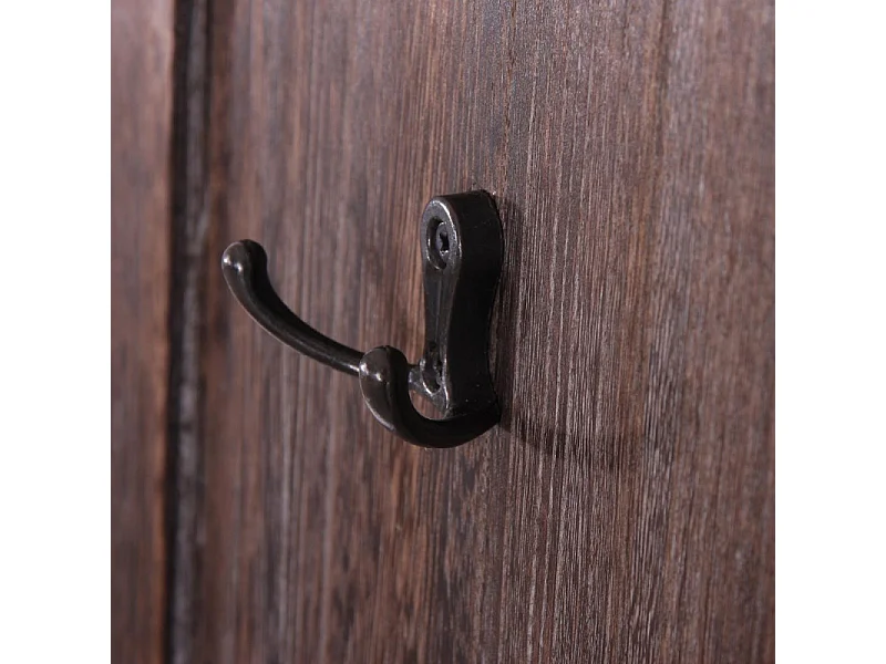 2x patère, portemanteau, vestiaire ouvert, 28x3,5x109cm, shabby, vintage, marron