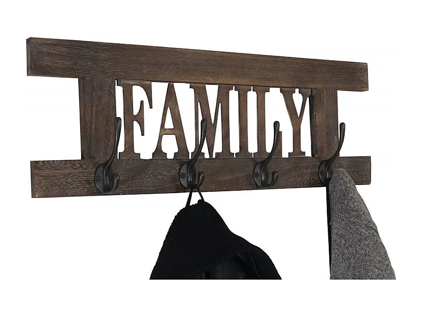 2x garde-robe murale Home+Family, set de planche vestiaire, style shabby, vintage, 55x20cm - marron