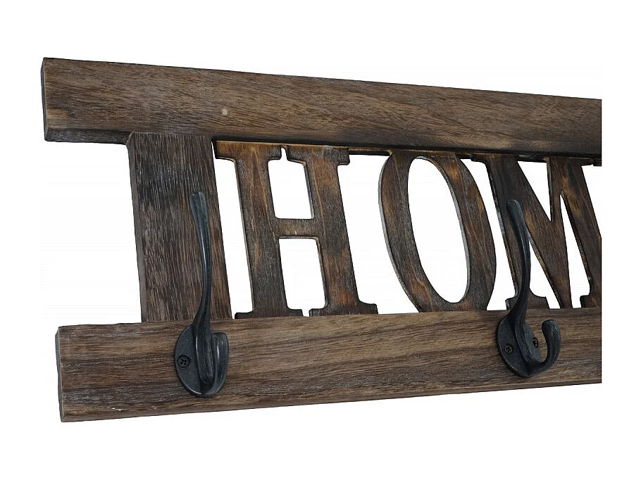 2x garde-robe murale Home+Family, set de planche vestiaire, style shabby, vintage, 55x20cm - marron