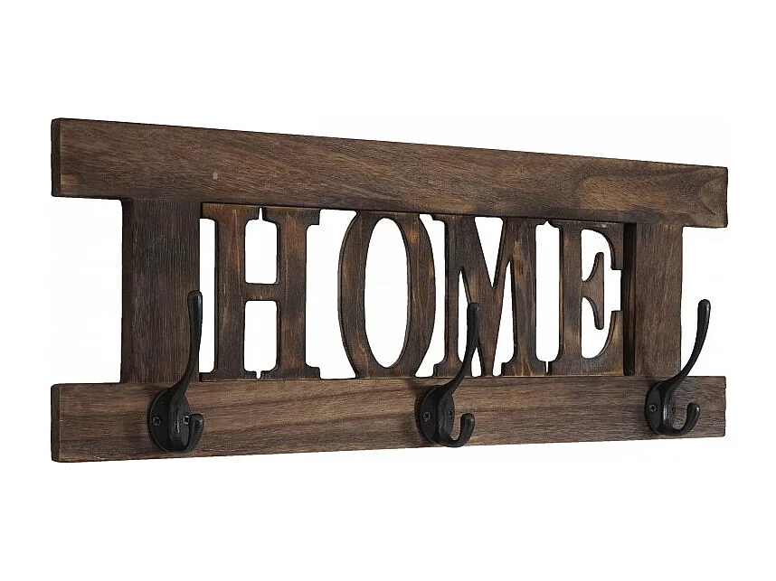 2x garde-robe murale Home+Family, set de planche vestiaire, style shabby, vintage, 55x20cm - marron