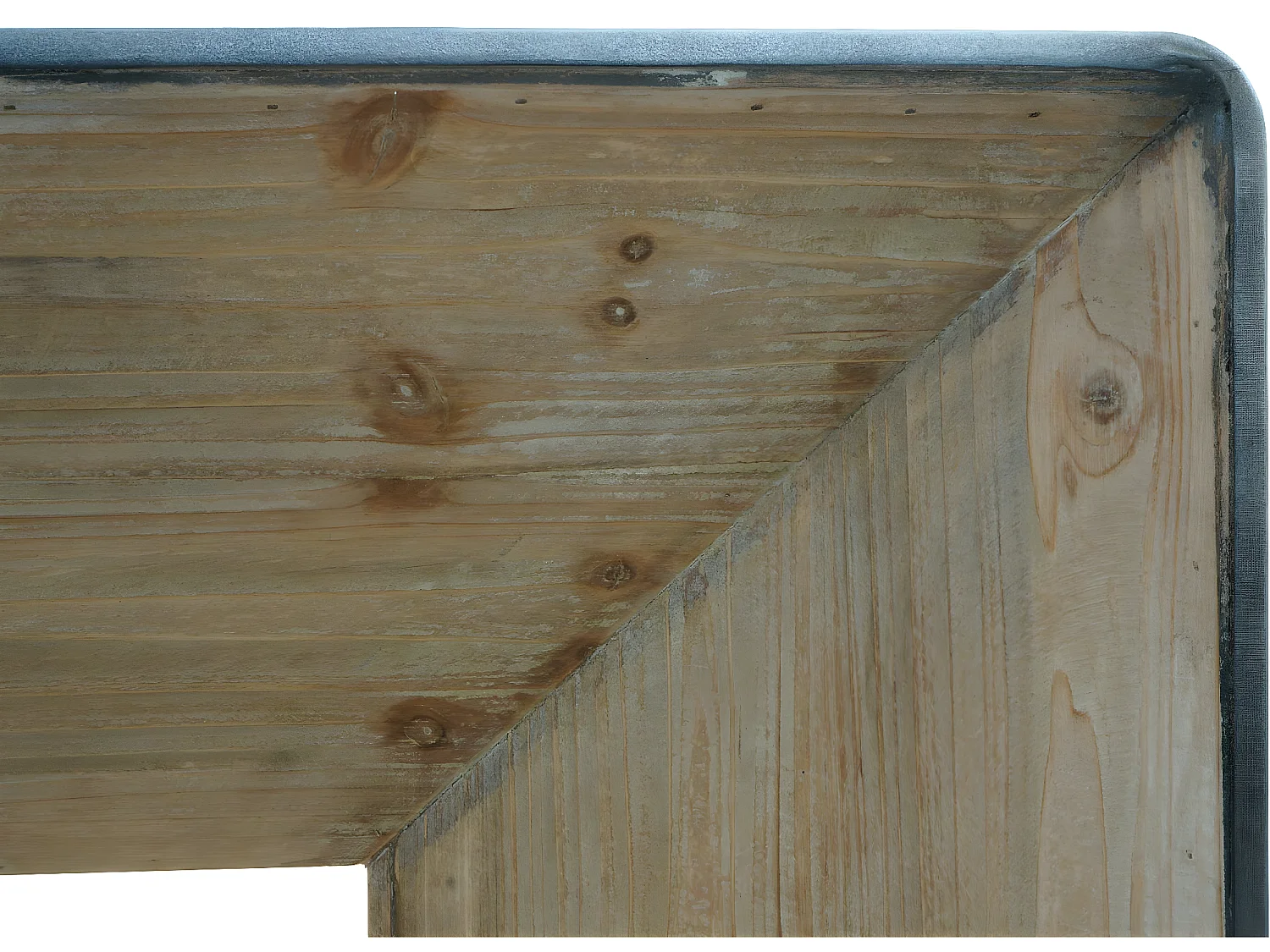 Table console HWC-L76 - table de téléphone table d'appoint - bois massif industriel MVG - 80x120x40cm naturel avec aspect métal