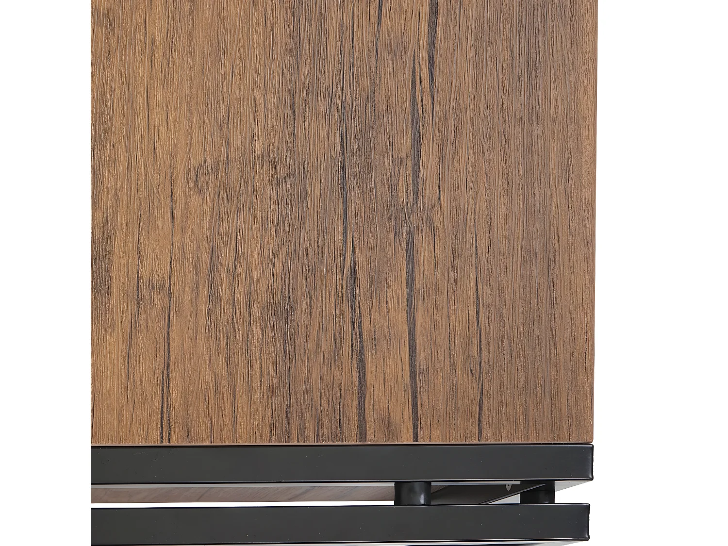 Table basse HWC-A27b, Table d'appoint structure 3D, 45x150x60cm MVG-certifié, métal ~ aspect chêne s