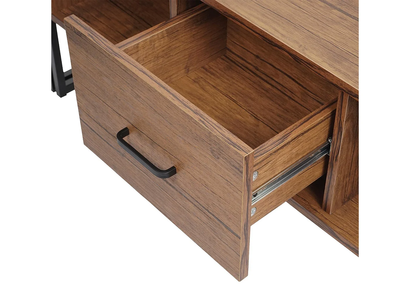 Table basse HWC-A27b, Table d'appoint structure 3D, 45x150x60cm MVG-certifié, métal ~ aspect chêne s