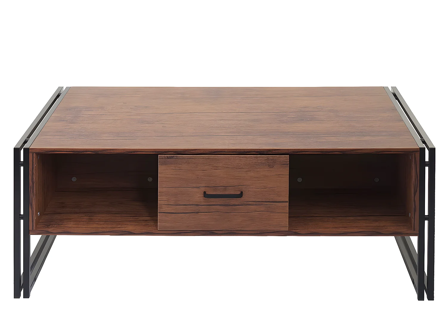 Table basse HWC-A27b, Table d'appoint structure 3D, 45x150x60cm MVG-certifié, métal ~ aspect chêne s