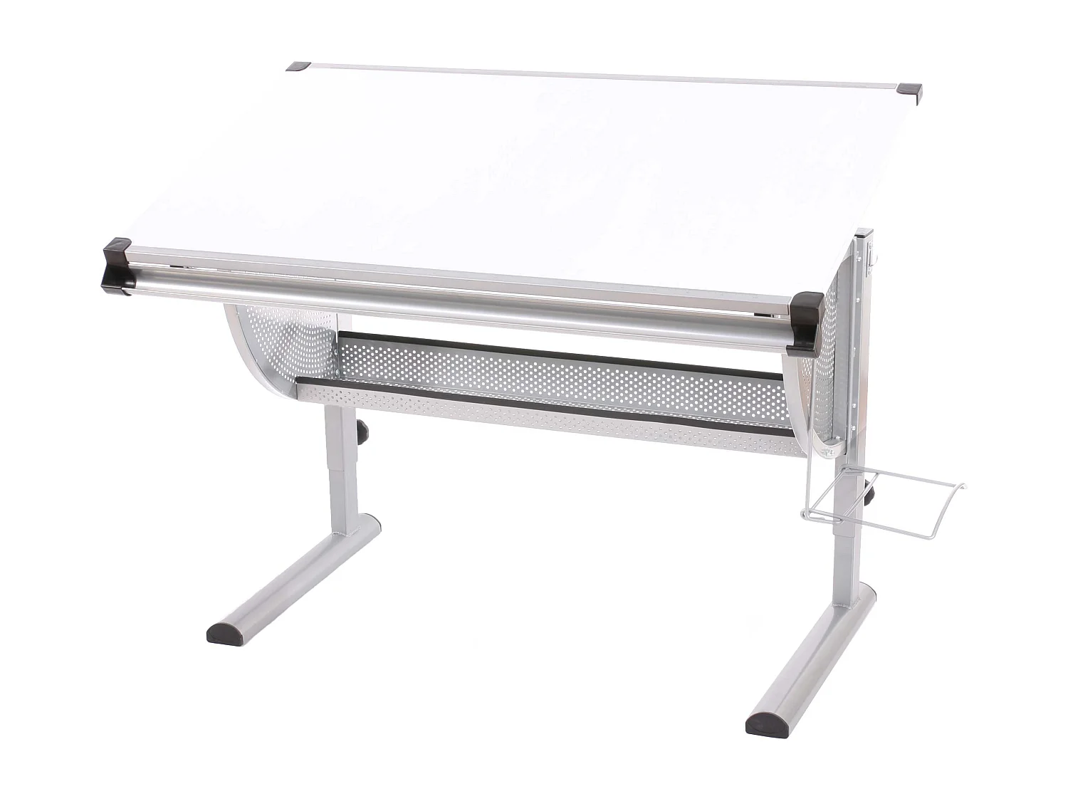 Bureau enfant Oxford, plateau inclinable, hauteur réglable, blanc