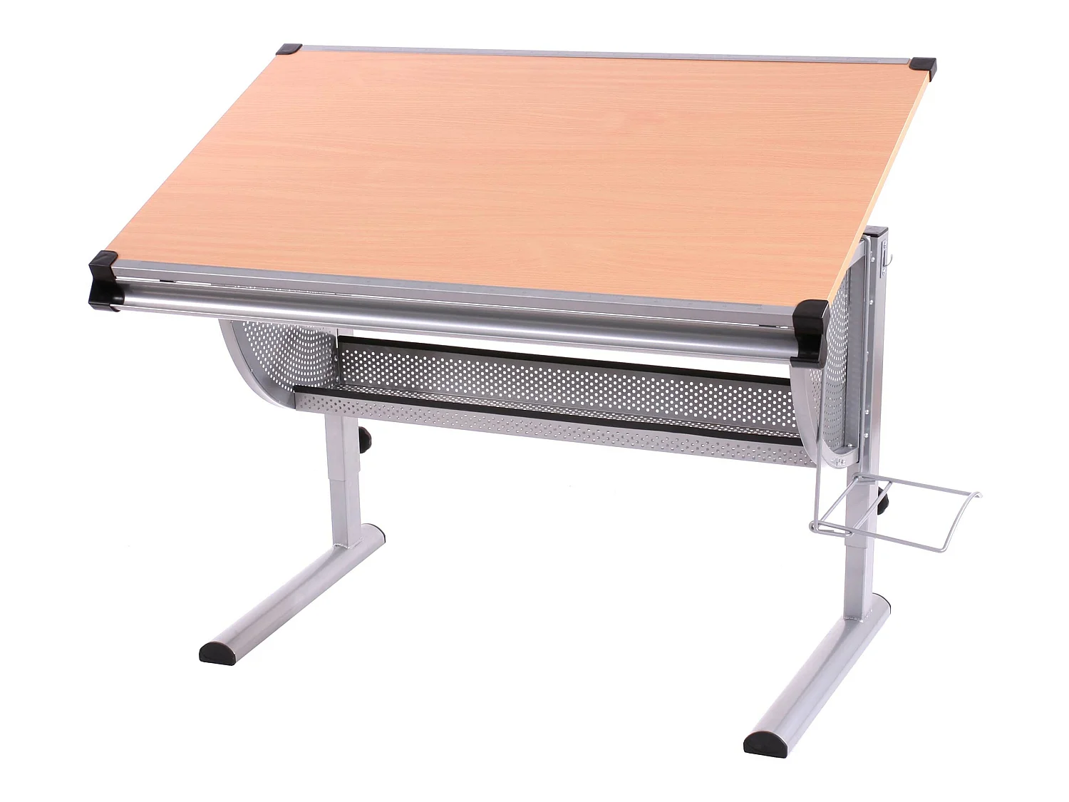 Bureau d'enfant OXFORD, réglable en hauteur, inclinable - nature, hêtre