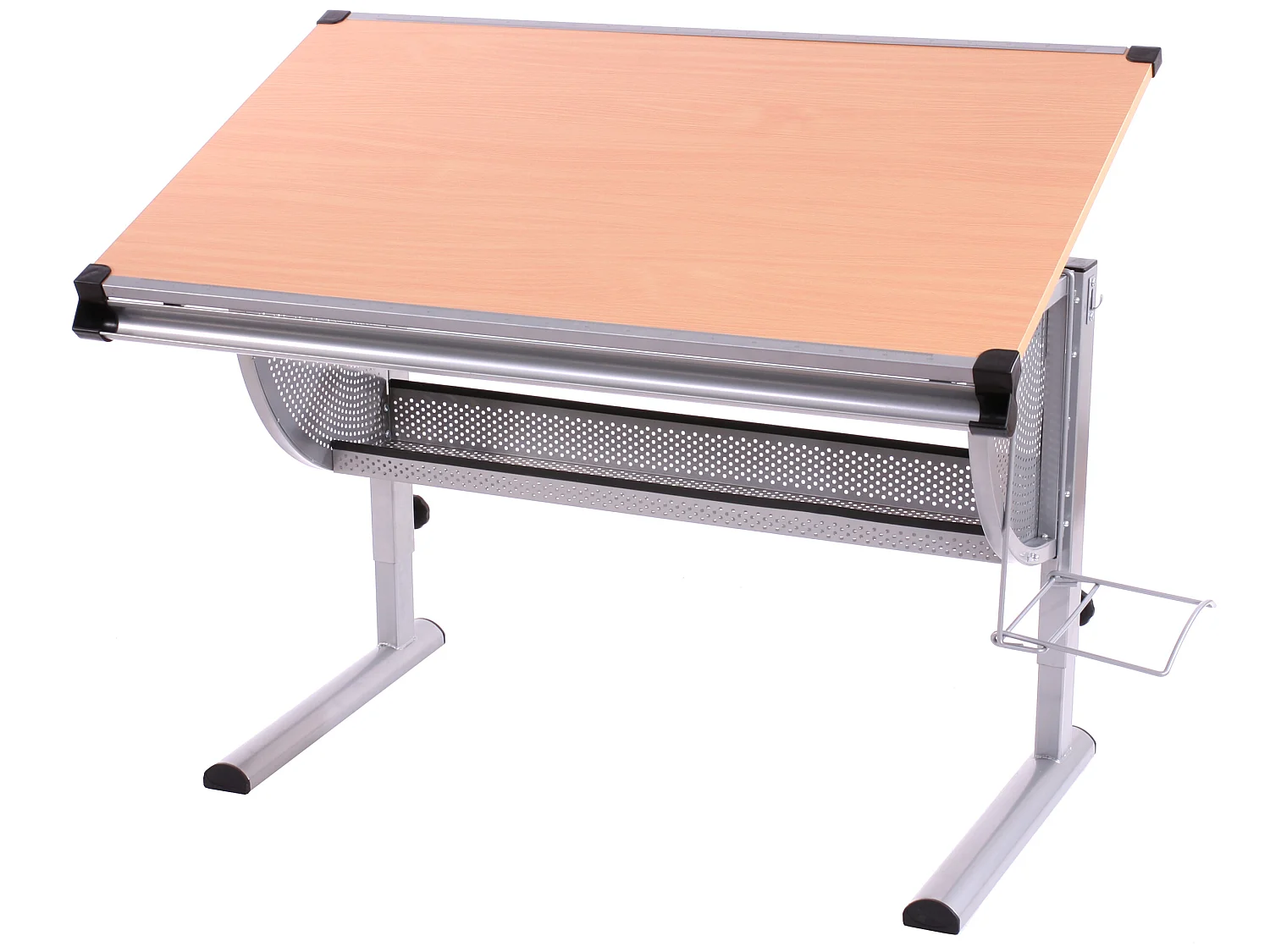 Bureau d'enfant OXFORD, réglable en hauteur, inclinable - nature, hêtre