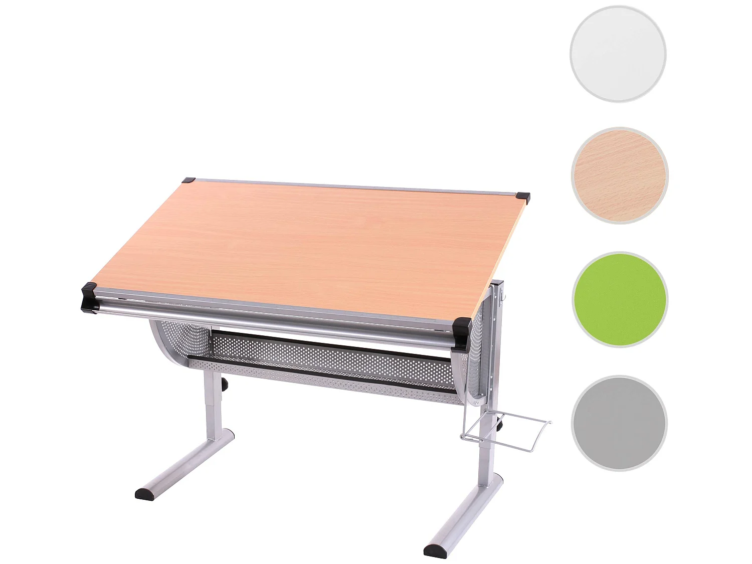 Bureau d'enfant OXFORD, réglable en hauteur, inclinable - nature, hêtre