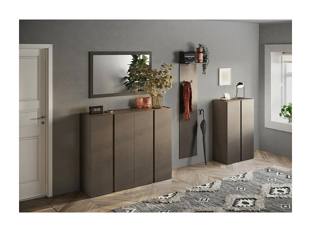 Design-Eingangsspiegel, 110x68 cm, Kollektion KEY, brauner Rahmen