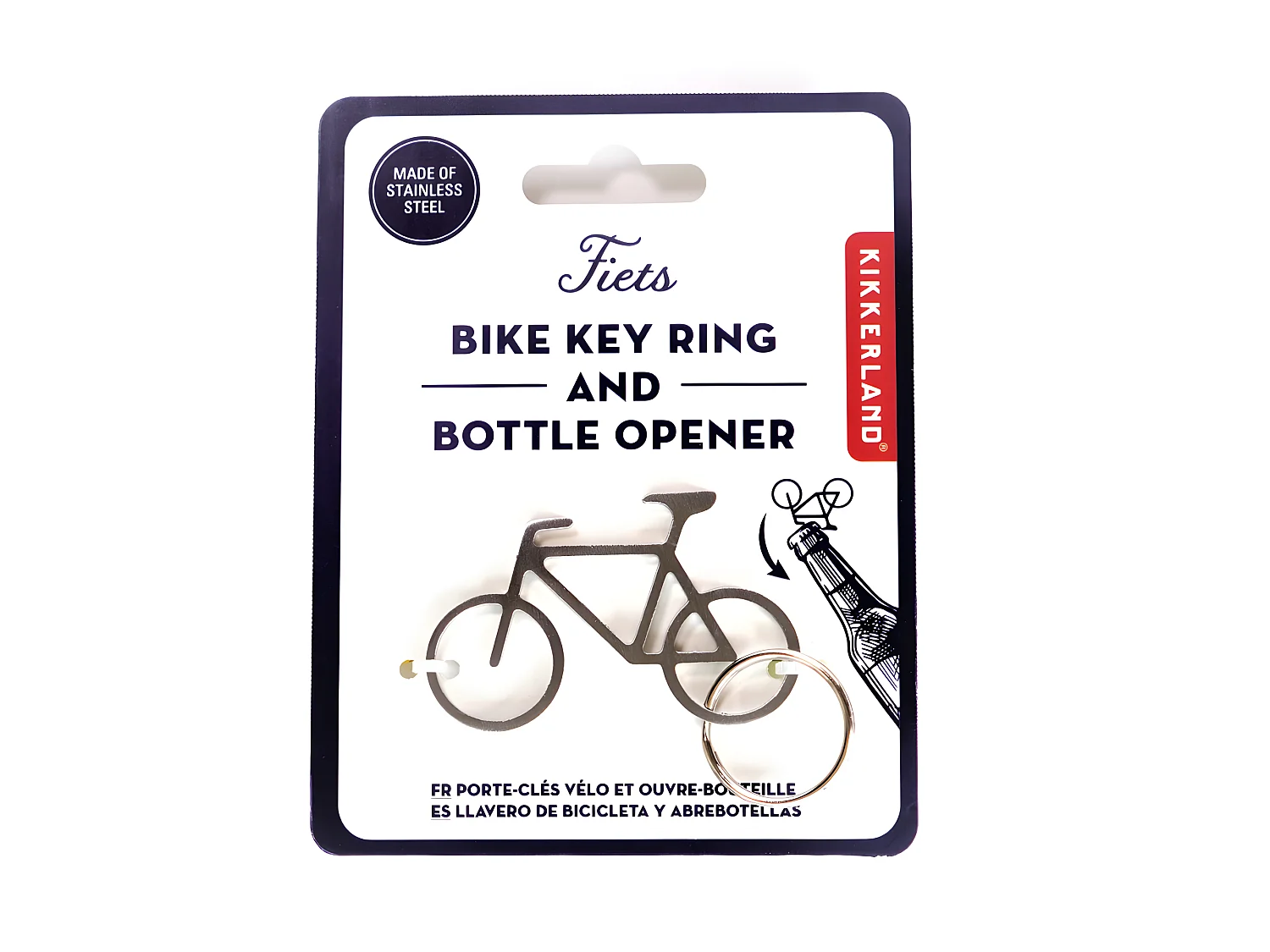 Porte-clés décapsuleur vélo Argent  Kikkerland