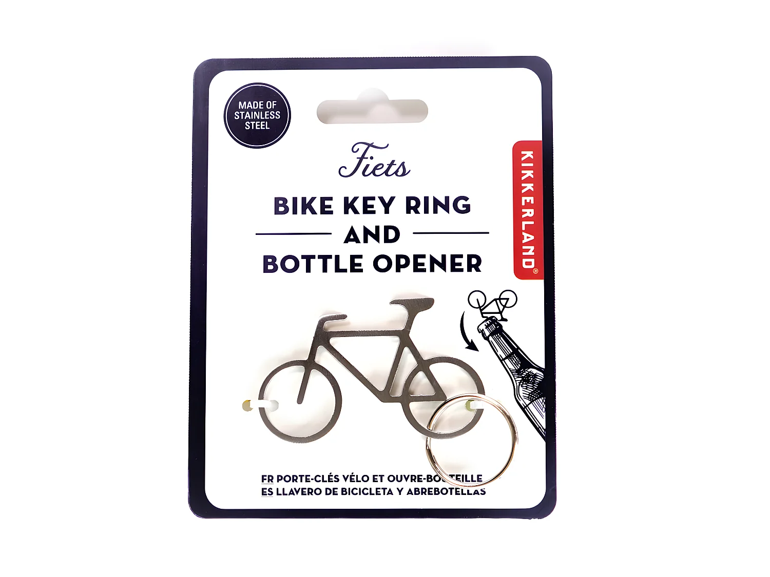 Porte-clés décapsuleur vélo Argent  Kikkerland
