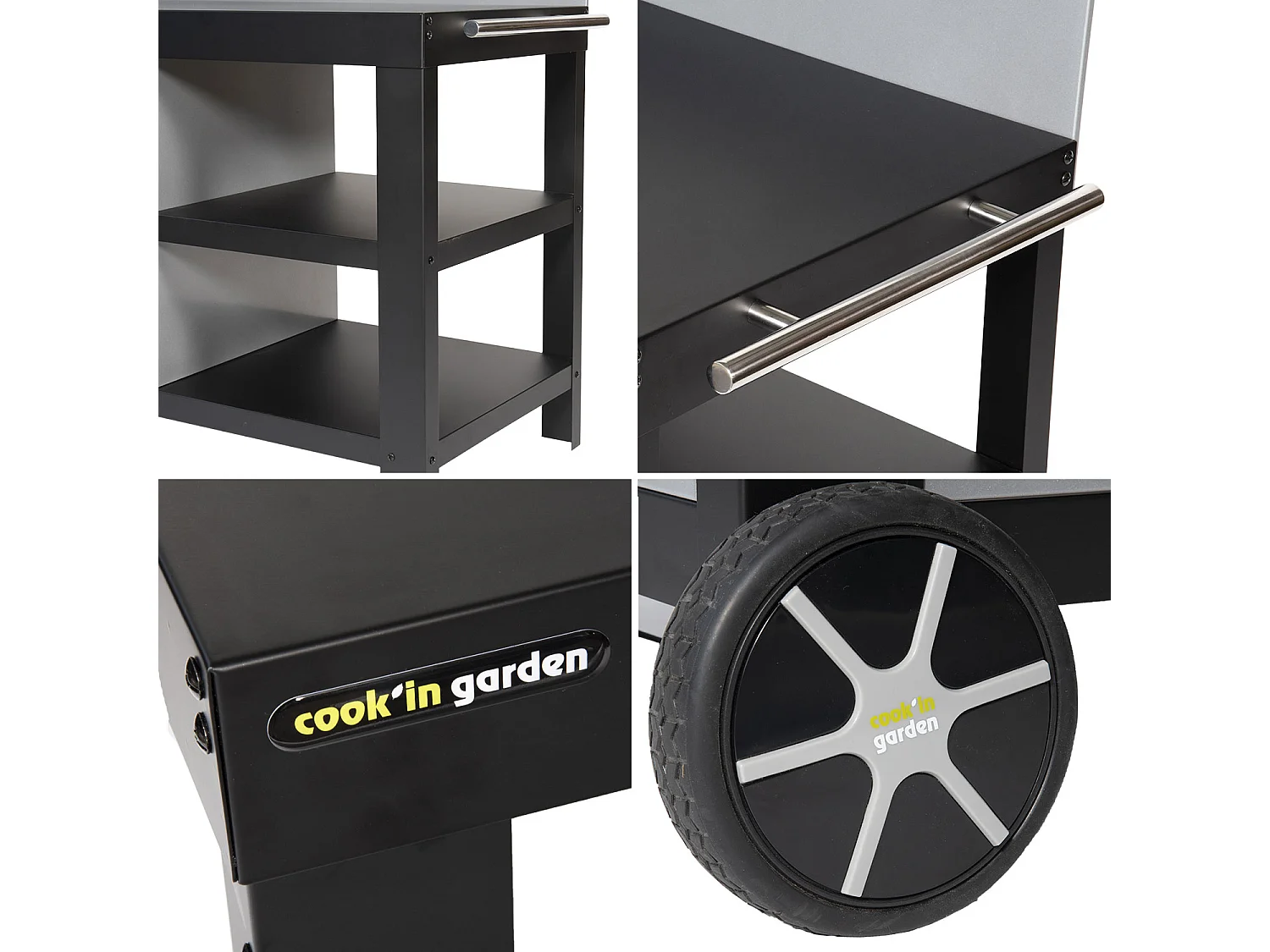 Credenza NOVA nera per piastra - COOK'IN GARDEN