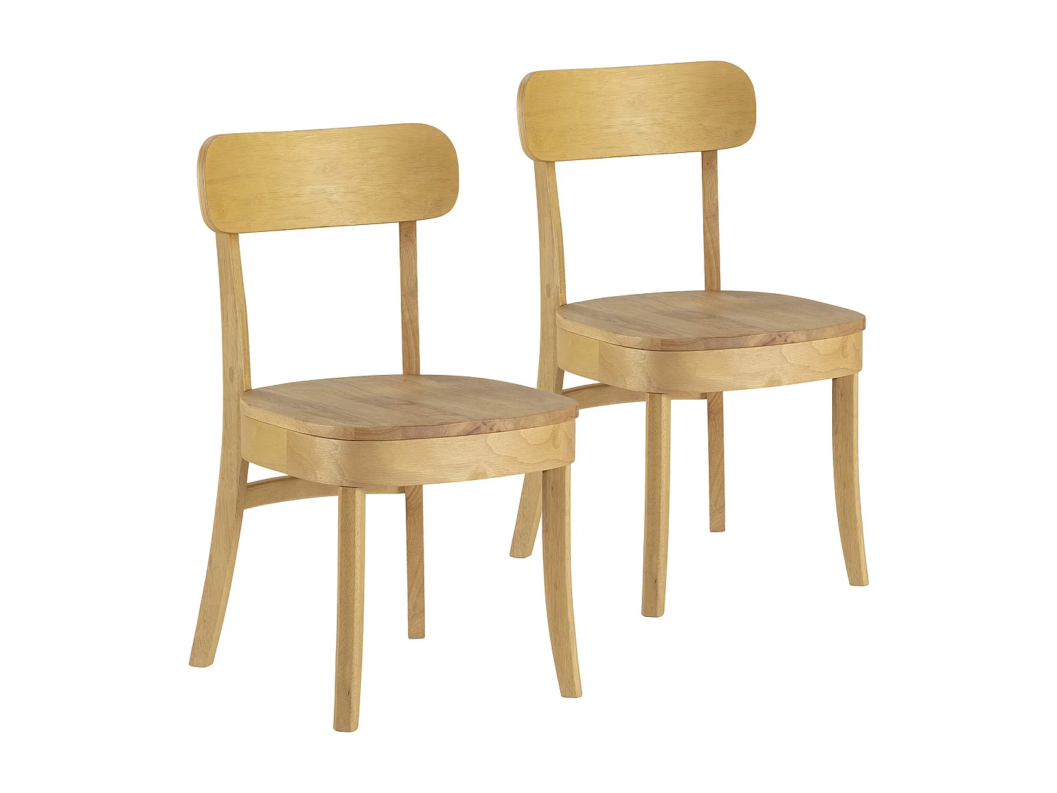 Set di 2 sedie Nala colore rovere, legno massello