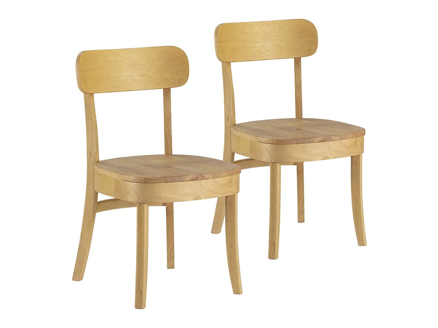 Pack de 2 chaises Nala couleur Chêne, bois massif