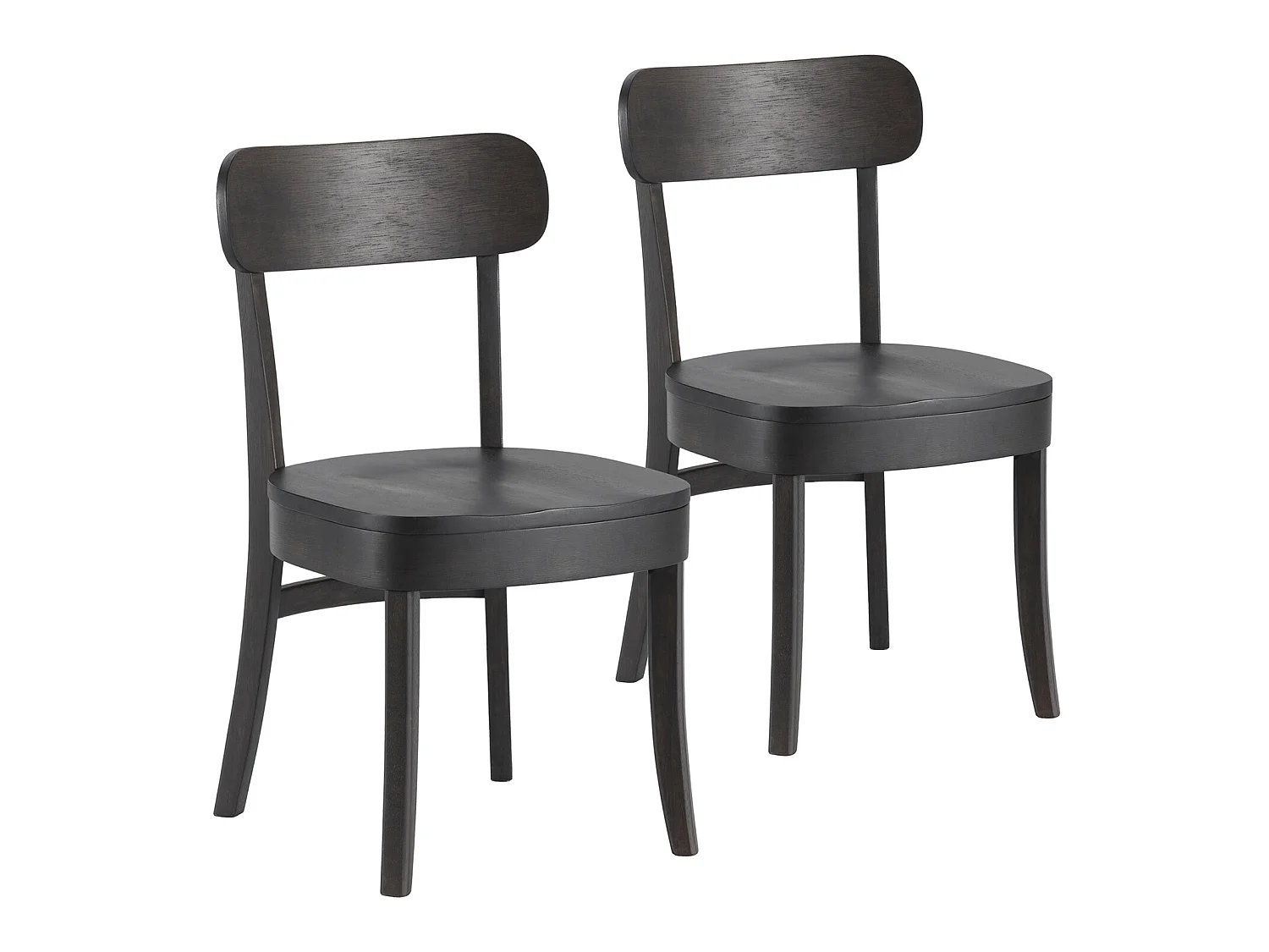 Pack de 2 chaises Nala couleur Noir, Bois massif