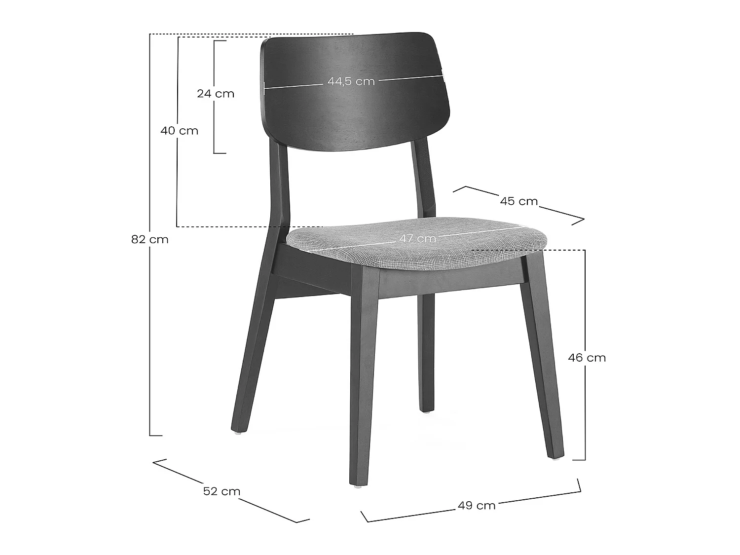 Pack 2 sillas Susi Color Roble, Madera Maciza