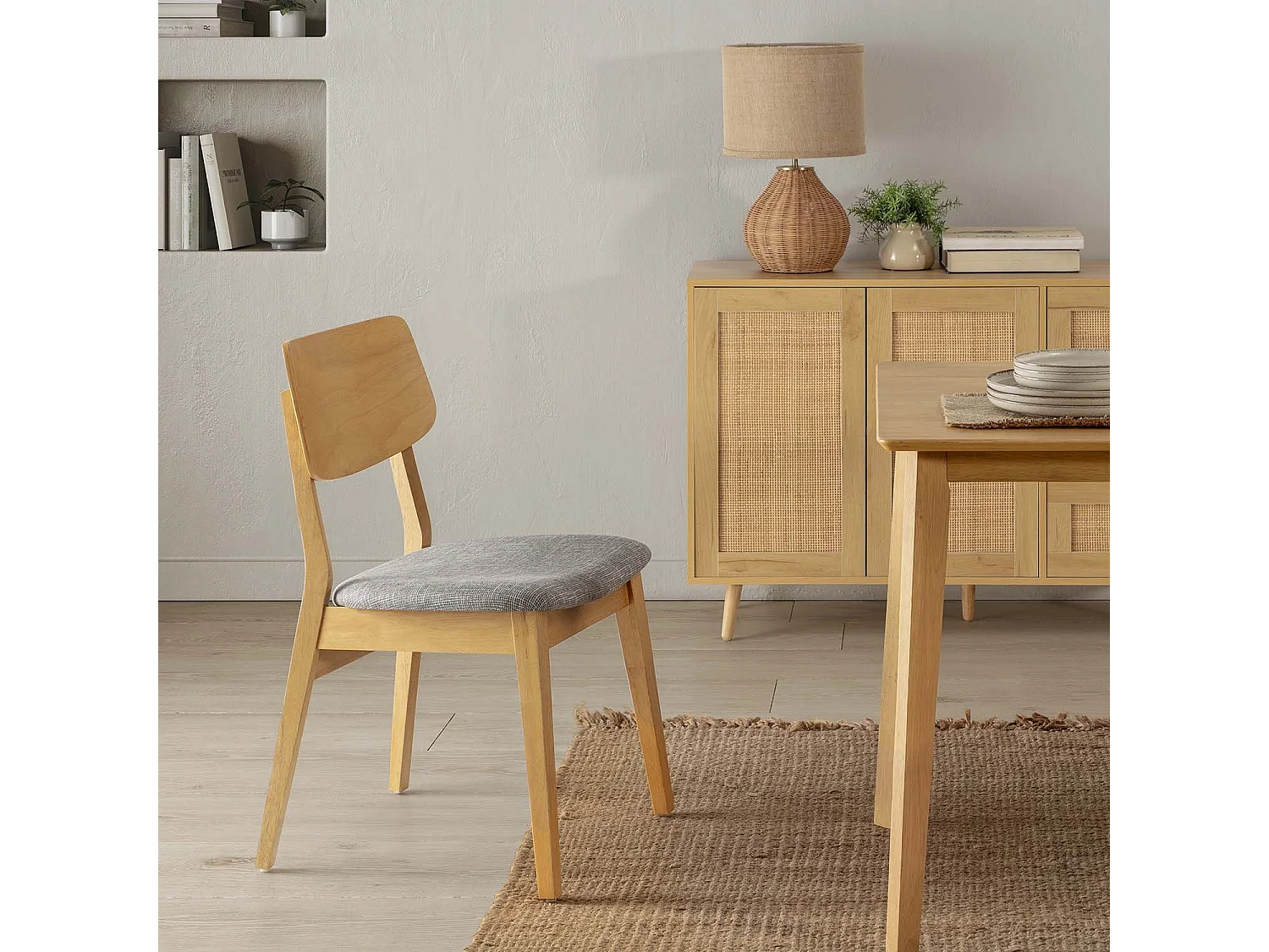 Pack de 2 chaises Susi couleur Chêne, bois massif