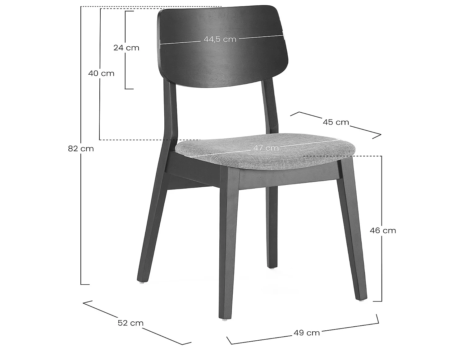 Pack de 2 chaises Susi couleur Chêne, bois massif