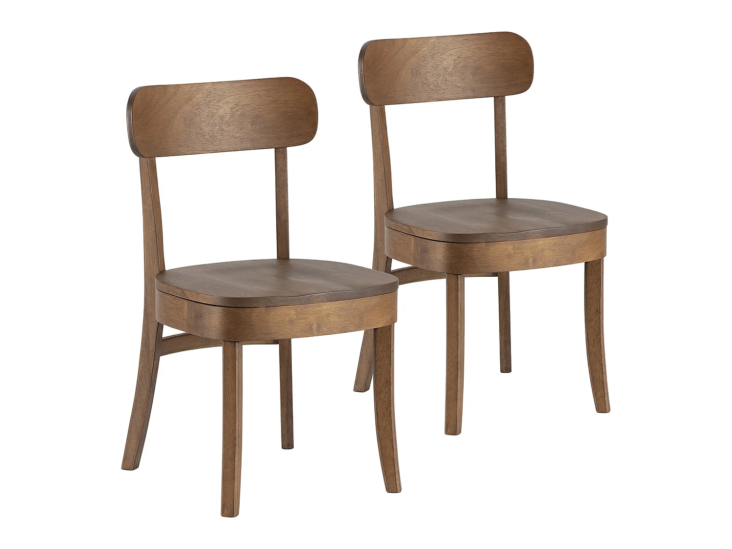 Pack de 2 chaises Nala couleur Noyer, Bois Massif