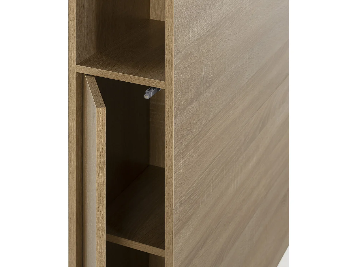 Cabecero de Cama Zeus 165 cm con almacenaje Roble, 2 Puertas 9 Huecos