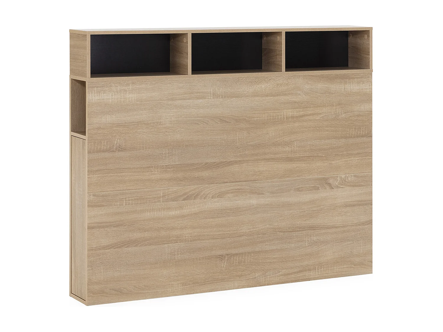 Hoofdeinde Bed Zeus 165 cm met opbergruimte Eiken, 2 Deuren 9 Vakken