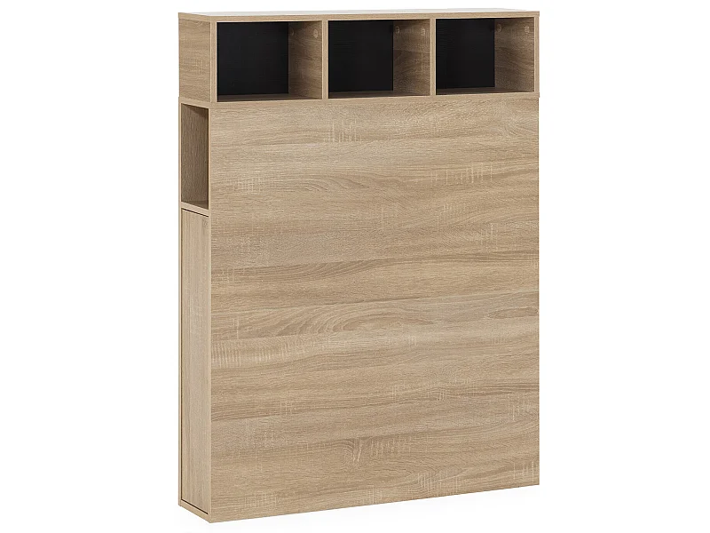 Tête de lit Zeus 95 cm chêne, 2 portes 9 trous