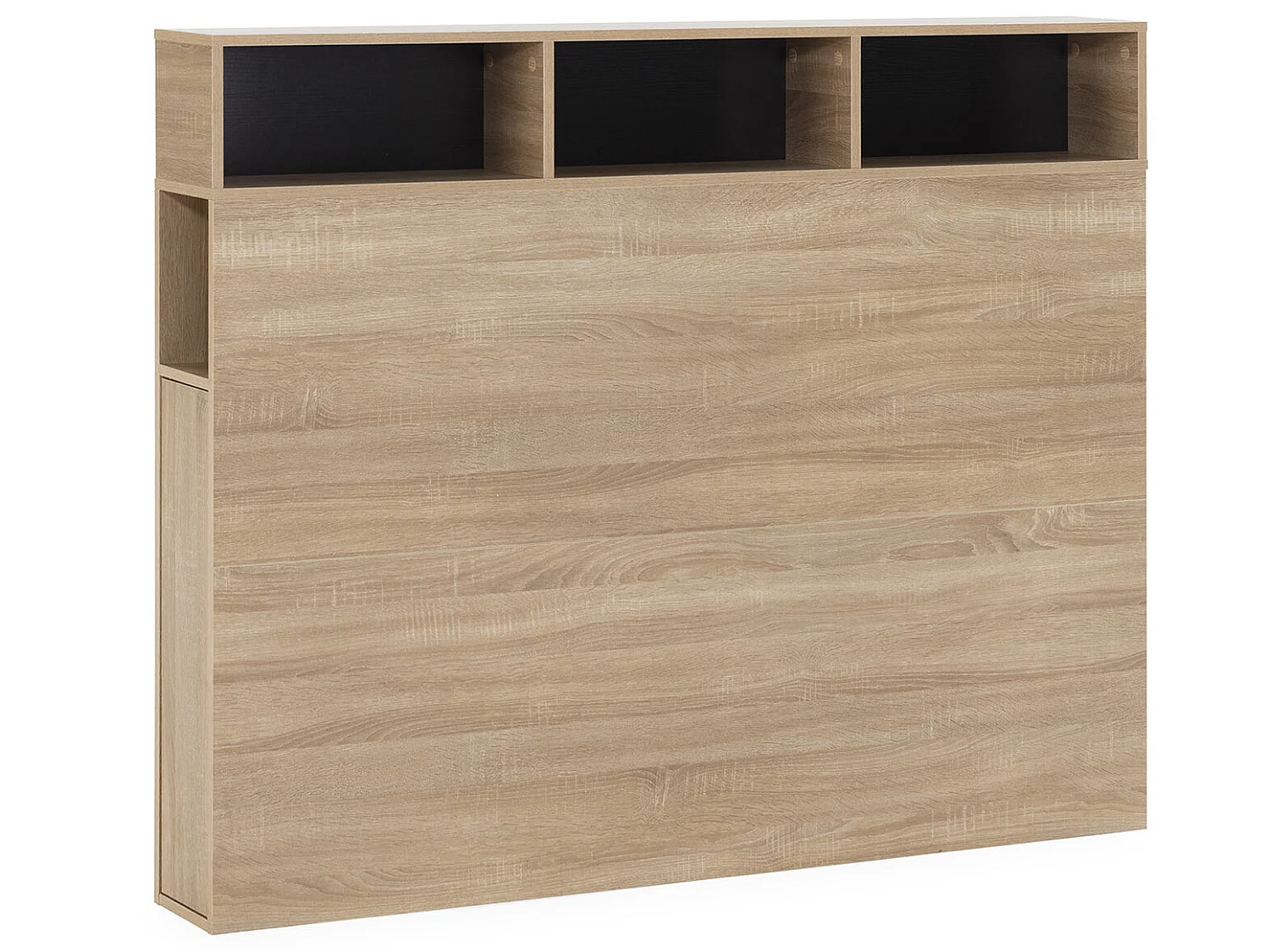 Bedhoofd Zeus 145 cm met opbergruimte Eiken, 2 deuren 9 vakken