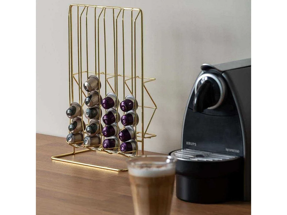 Porte-capsules de café Wired H33cm Doré  Present Time