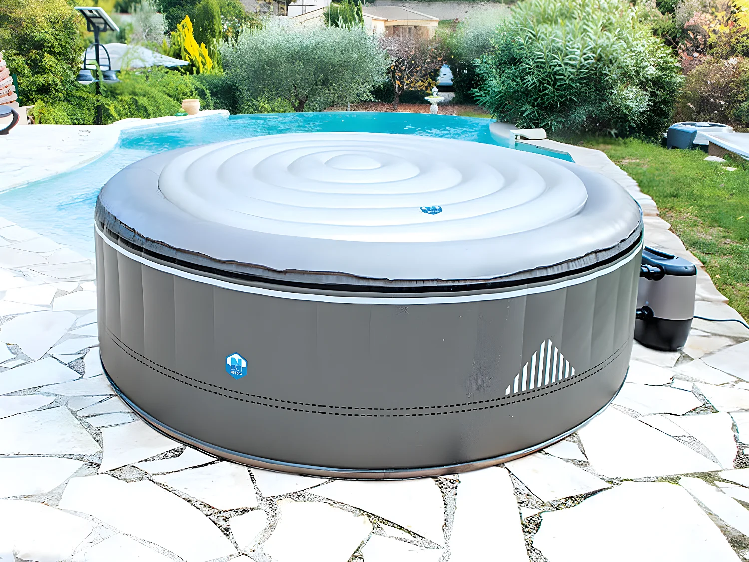N NETSPA - SP-N1405210 - Cubierta hinchable para spas circulares - Cubierta para spas redondos de 6 plazas - Ideal para mantener el spa caliente - Diámetro 160cm