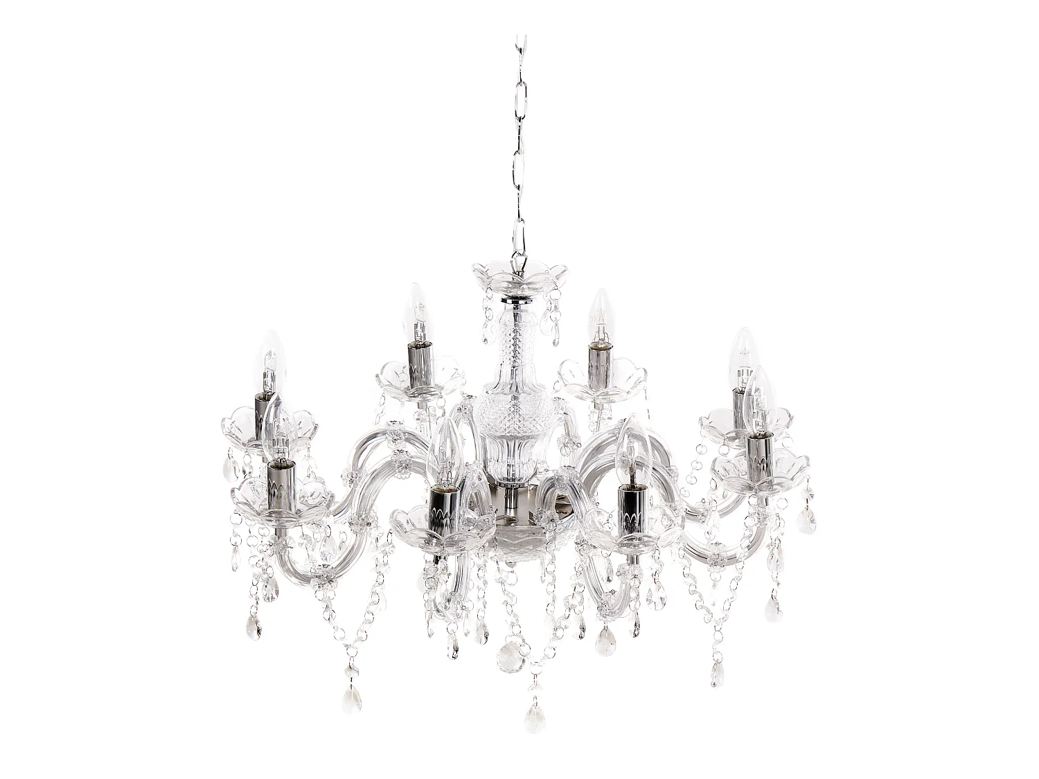 Lustre à 8 lumières en verre transparent LIVENZA