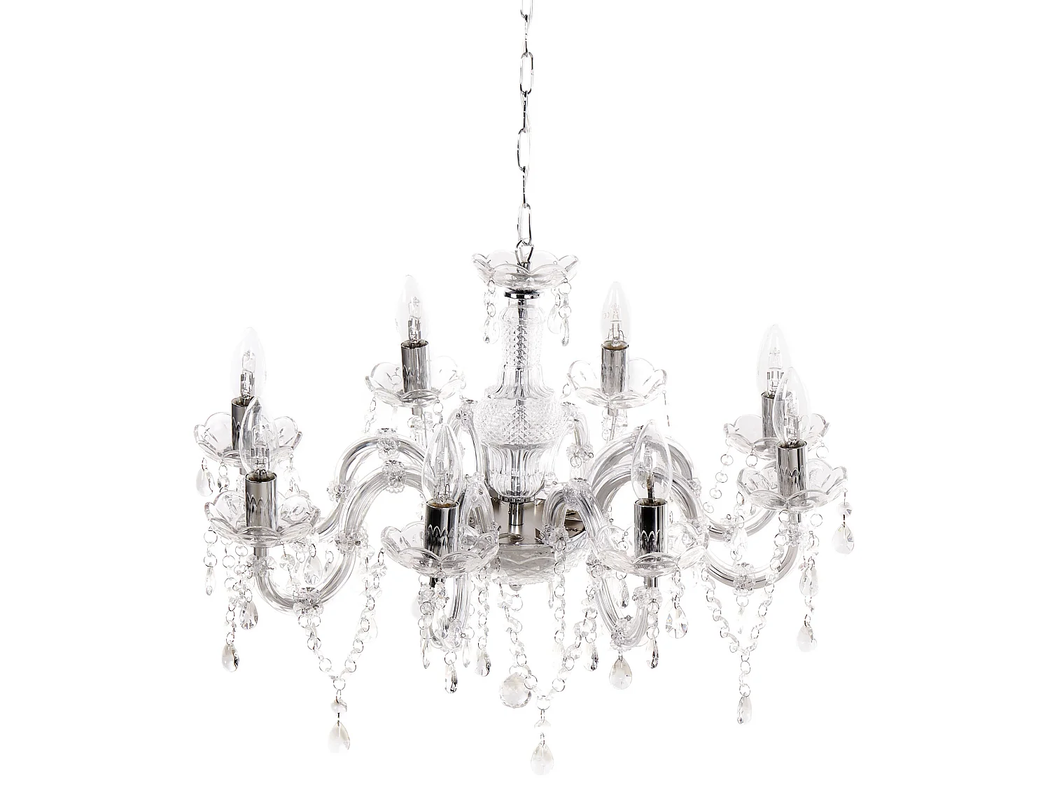 Lustre à 8 lumières en verre transparent LIVENZA