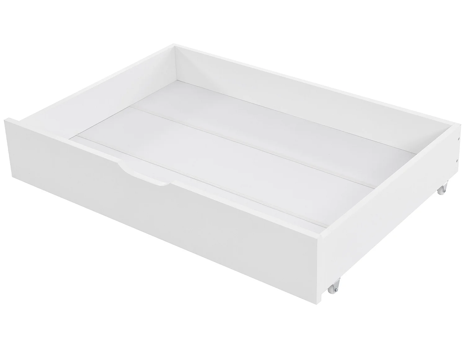 Hochbett 90x200cm aus Massivholz – mit Regalen und 2 Schubladen – Weiß