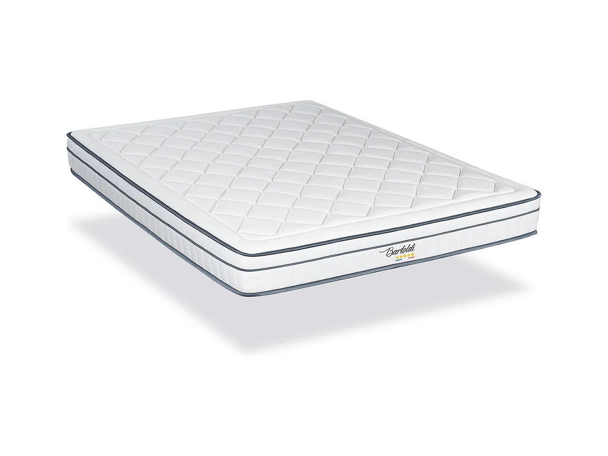 BELLECOUR LITERIE | Matelas BARTOLDI 140x200 cm | Ressorts ensachés & Mémoire de forme