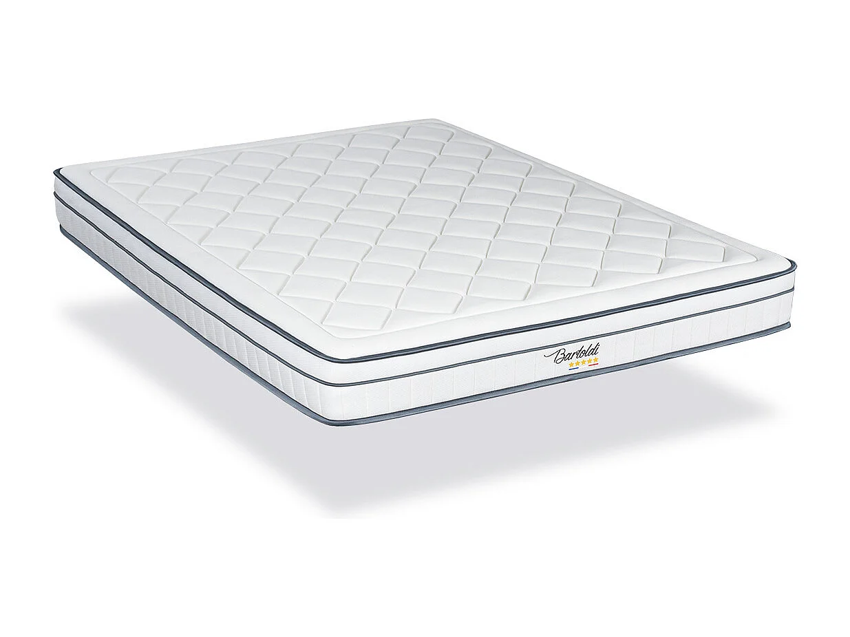 BELLECOUR LITERIE | Matelas BARTOLDI 140x190 cm | Ressorts ensachés & Mémoire de forme