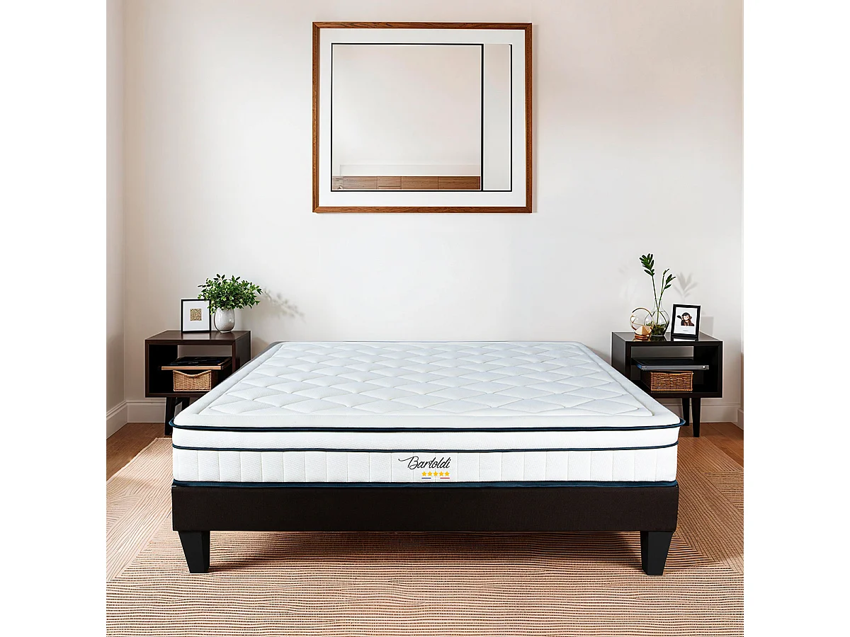 Matelas Bartoldi - Ressorts ensachés + mousse supersoft - 22 cm - 90x200 cm
