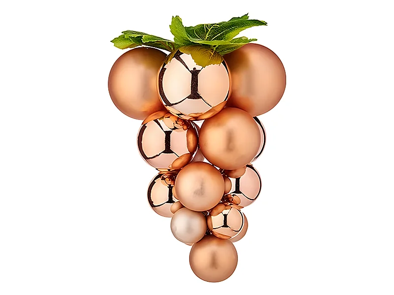 Boules de Noël Petit Raisins Cuivre Plastique 18 x 24 x 18 cm