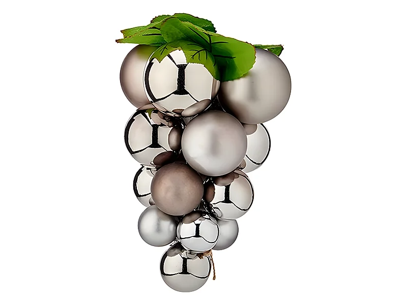 Boules de Noël Moyen Raisins Argenté Plastique 18 x 18 x 28 cm