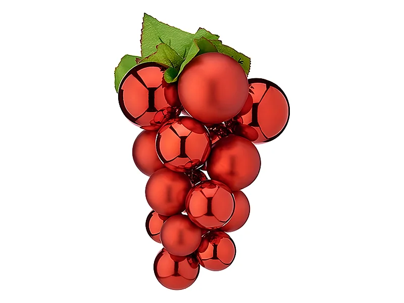 Boules de Noël Moyen Raisins Rouge Plastique 18 x 18 x 28 cm