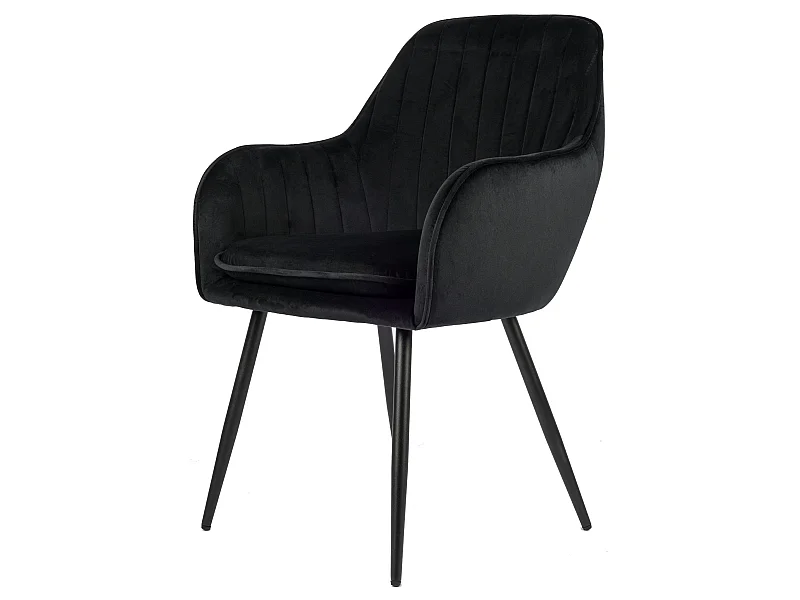 Viola Chaise de salle à manger - Noir - Velours