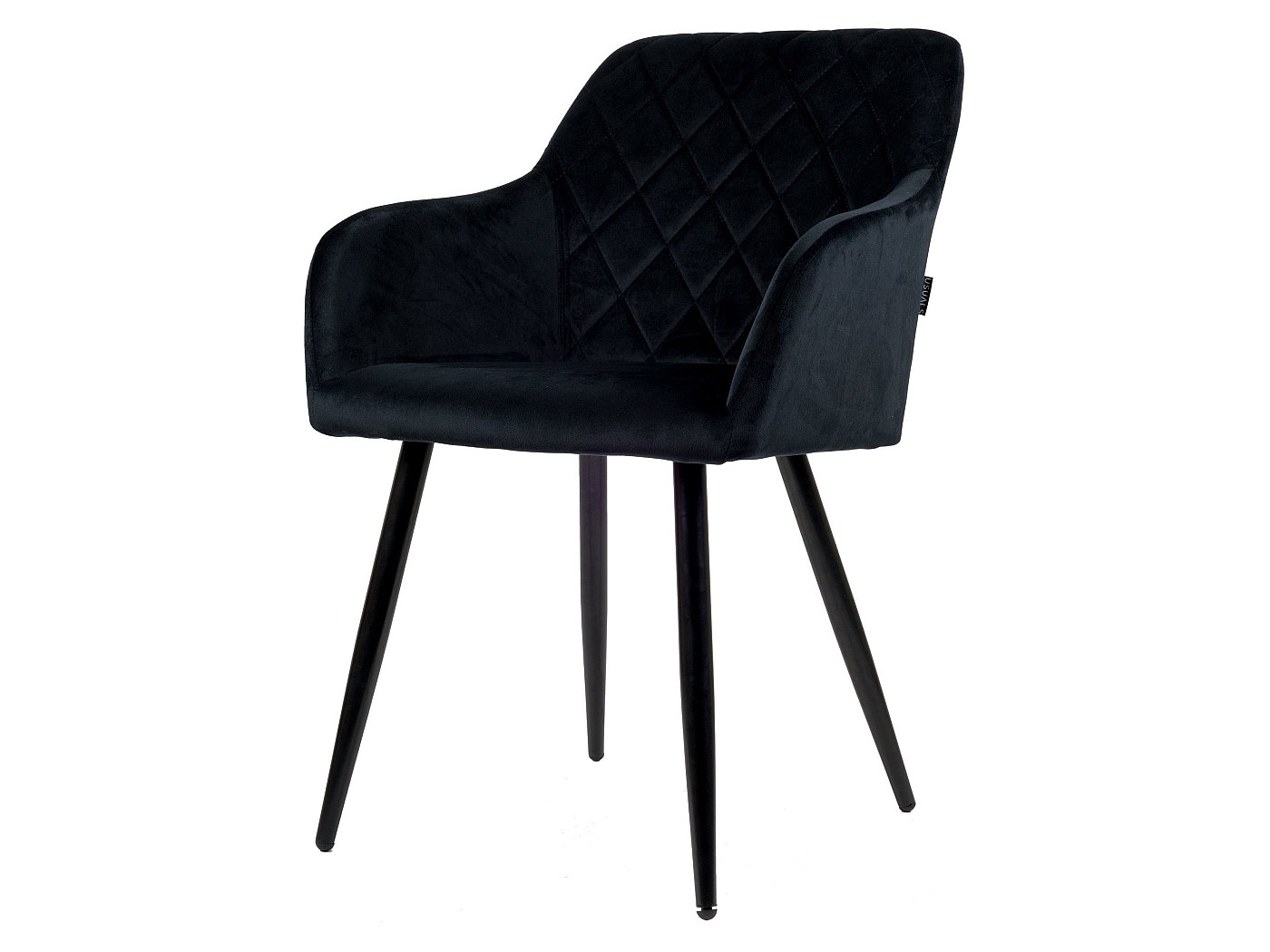 Lot De 4 Chaises MILA En Velours Noir - Design Moderne Pour Salle à Manger - Confort Matelassé - 4