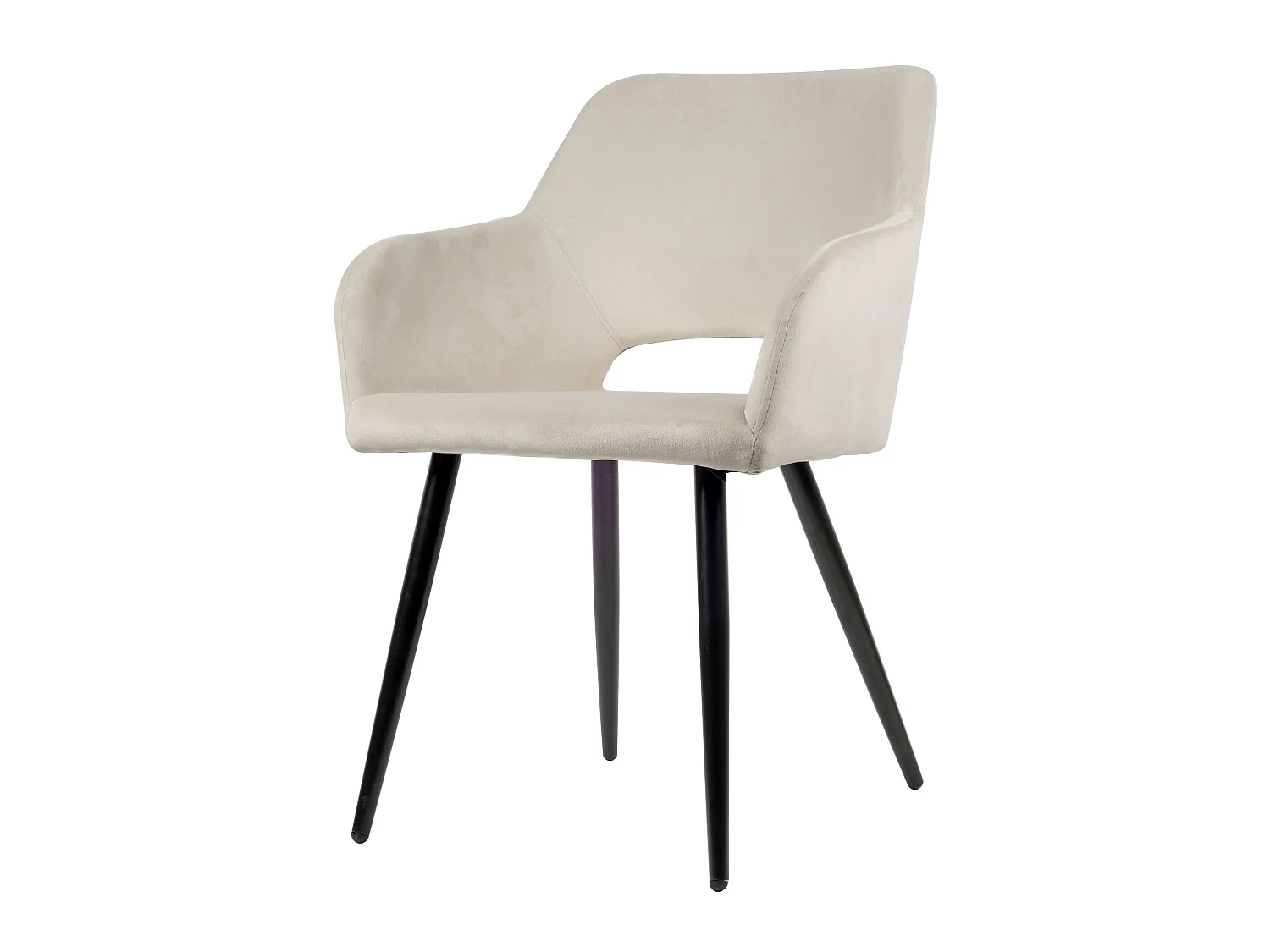 Jesper Chaise de salle à manger - Blanc cassé - Velours