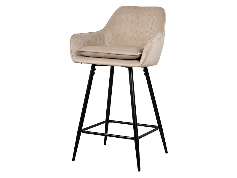 Tabouret de bar Rose - Velours beige