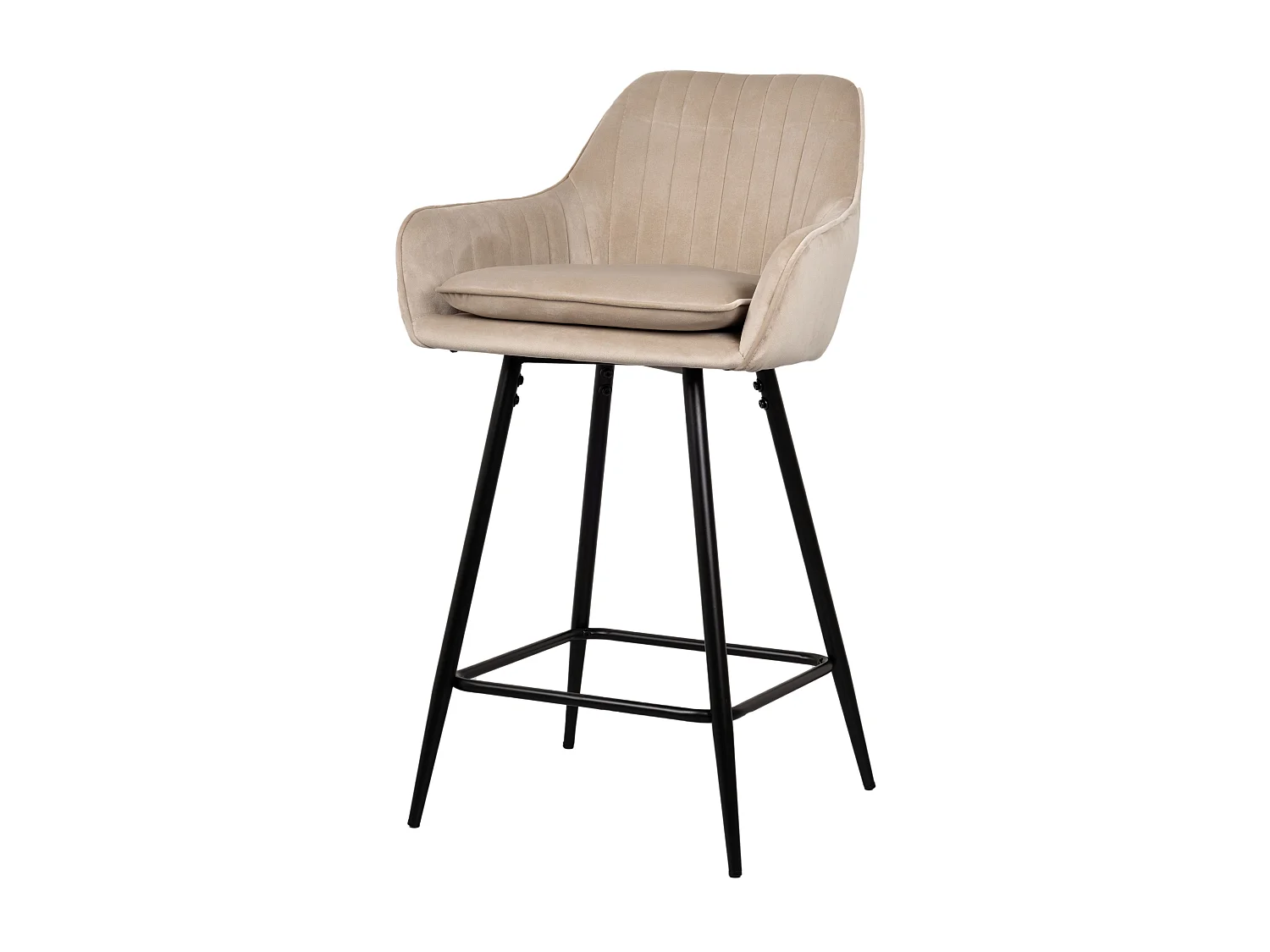 Tabouret de bar Rose - Velours beige