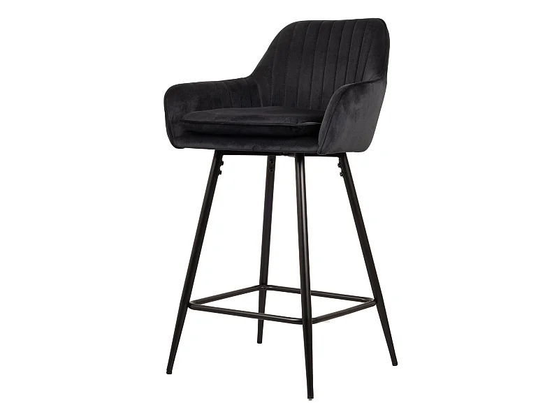 Tabouret de bar Rose - Velours noir