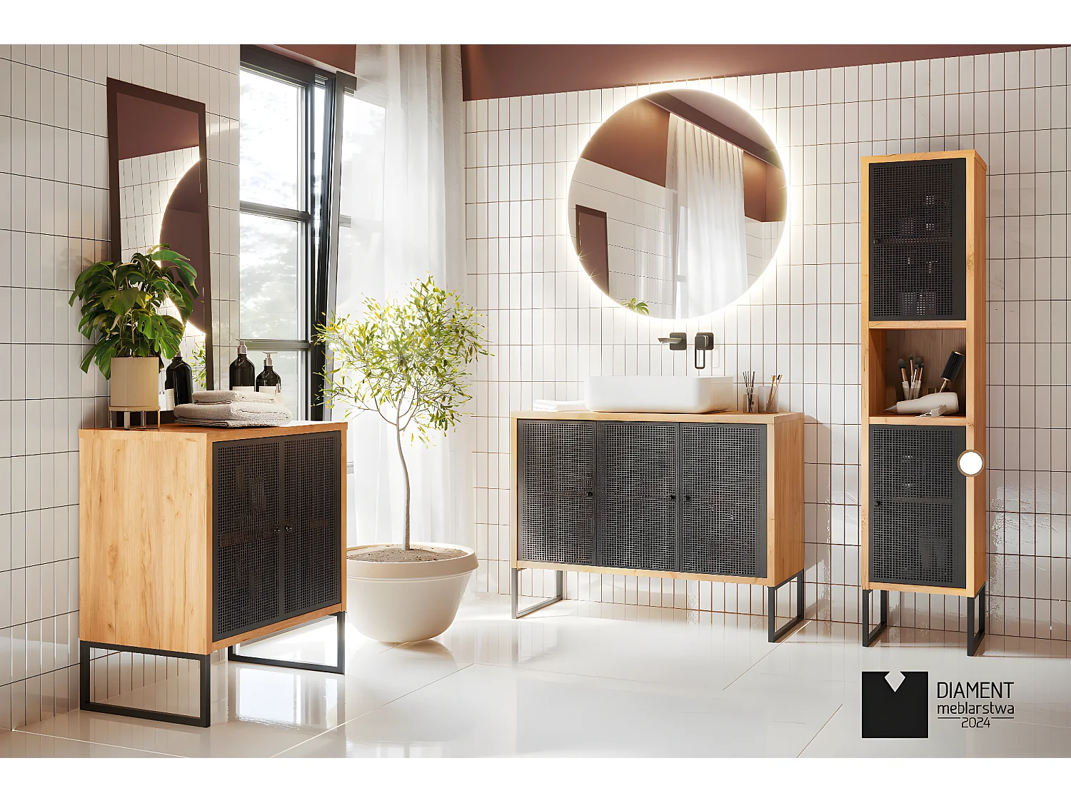 Colonne de salle de bain | NOMAD | OAK | 30 x 170 x 38 cm