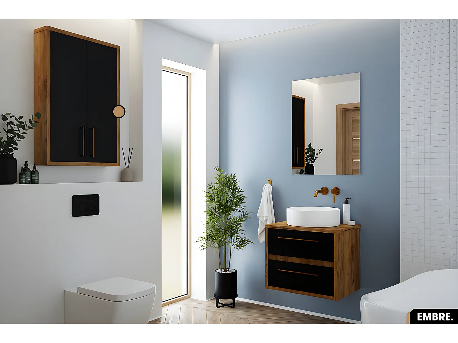 Armoire murale | EMBRE | Noir | 60 x 90 x 15 cm