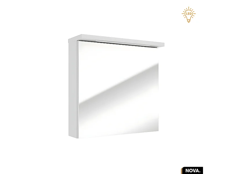 Armoire/Miroir LED de salle de bain | NOVA | Blanc | 61 x 60 x 20 cm