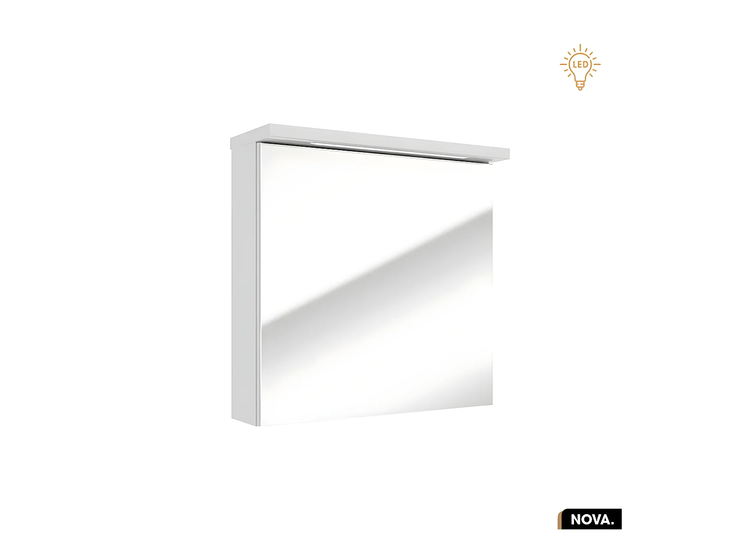 Armoire/Miroir LED de salle de bain | NOVA | Blanc | 61 x 60 x 20 cm